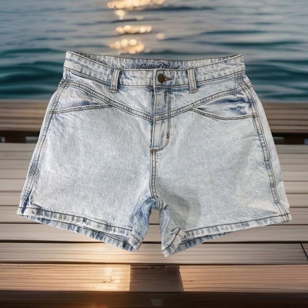 Universal Thread High Rise Midi Shorts 4/27 (W28 Inseam 3.5) Blue Stretch Womens